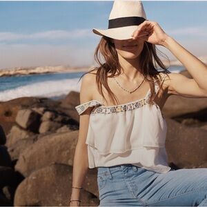 Madewell | White | Embroidered | Layered | Tank Top
